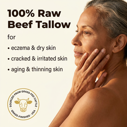 Beef Tallow for Skin (Vanilla) - 100% Grass-Fed Tallow Balm & Moisturizer for Face & Body